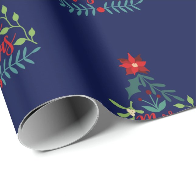 Christmas Foliage Leaves Wrapping Paper (Roll Corner)