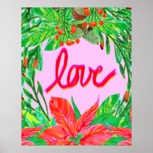 Christmas Foliage - Love Poster