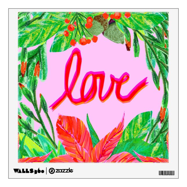 Christmas Foliage - Love Wall Decal (Front)