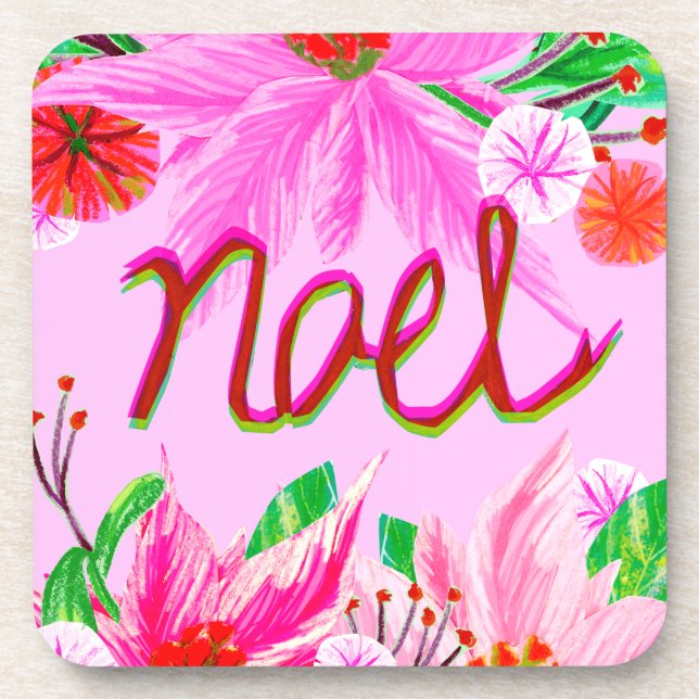 Christmas Foliage - Noel Beverage Coaster (Front)