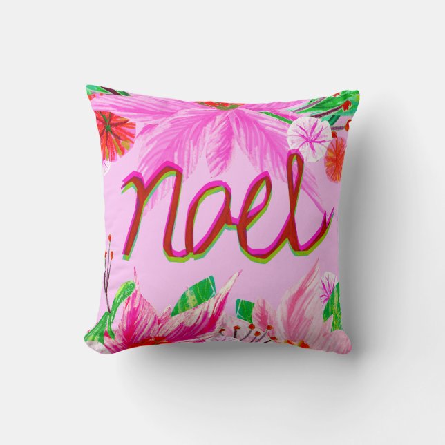 Christmas Foliage - Noel Throw Pillow (Front)