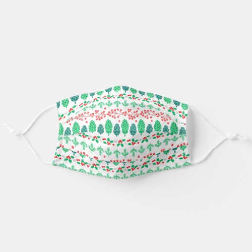 Christmas Foliage Pine Fir Holly Reusable Washable Adult Cloth Face Mask