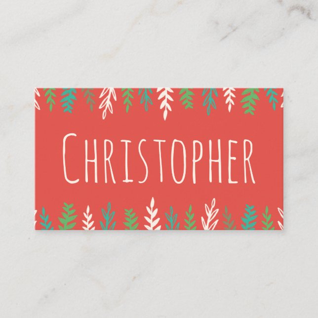 Christmas Foliage Place Card (Front)