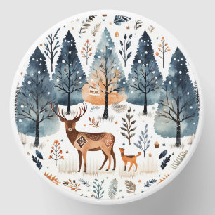 Christmas Folk Art Deer Mini Candle Favors