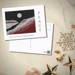 Christmas Folk Art Desert Southwest Peace Holiday Postcard