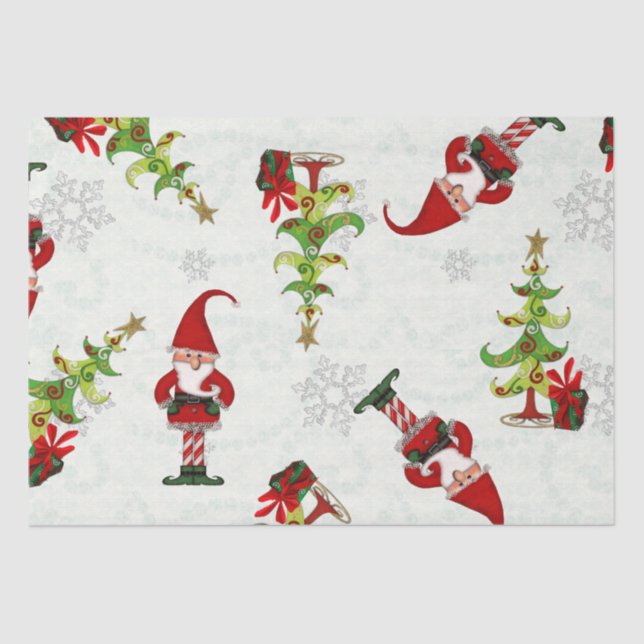 Christmas Folk Whimsey 15 Inches & Lower ONLY Tissue Paper (Front)