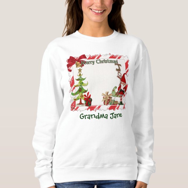 Christmas Folk Whimsey Custom Name Sweatshirt (Front)