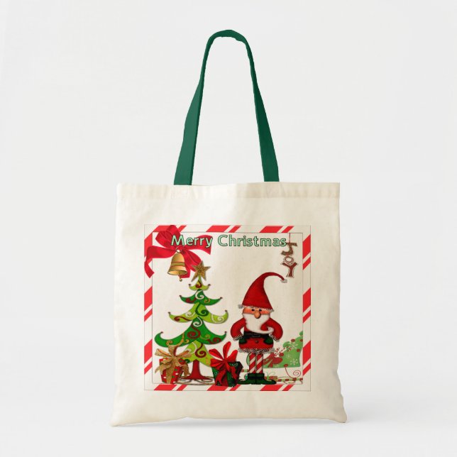 Christmas Folk Whimsey GIFT Tote Bag (Front)
