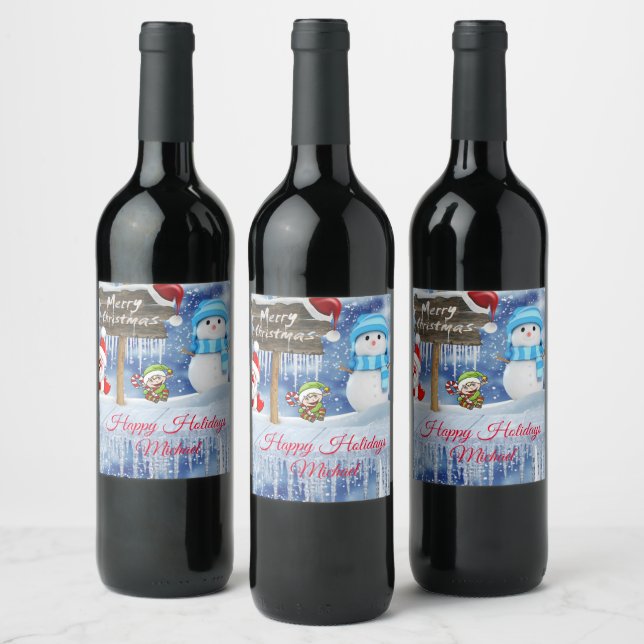 Christmas Food and Beverage Label Set (Bottles)