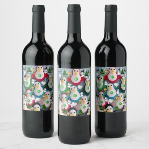 Christmas Food and Beverage Label Set Penguin