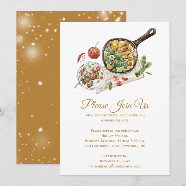 Christmas Food Display Party Invitation (Front/Back)