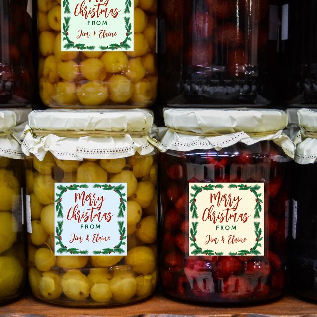 Christmas Food Gift Labels Holly Border (Creator Uploaded)