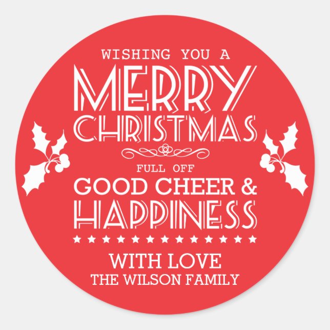 Christmas Food Stickers / Labels (Front)
