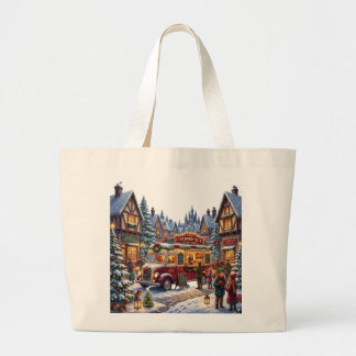 Christmas Food Truck Large Tote Bag