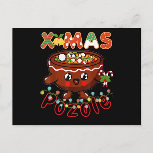 Christmas Foodie Cute Pozole Bowl Ugly Pajama Invitation Postcard