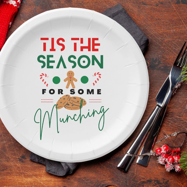 Christmas Foodie Tis The Season To Be Munching  Paper Plates (Creator Uploaded)