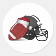 Christmas Football And Helmet Classic Round Sticker