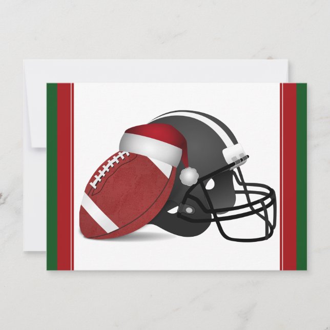 Christmas Football And Helmet Invitation (Front)
