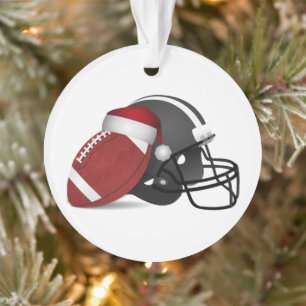 Christmas Football And Helmet Ornament
