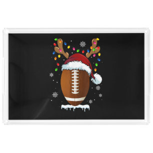 Christmas Football Ball Lights Funny Boys Men Spor Acrylic Tray