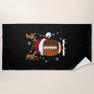 Christmas Football Ball Lights Funny Boys Men Spor Beach Towel