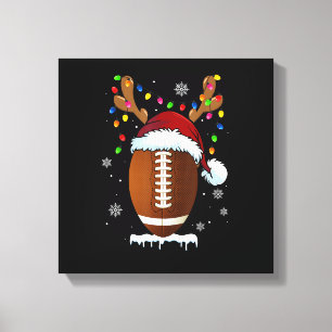 Christmas Football Ball Lights Funny Boys Men Spor Canvas Print