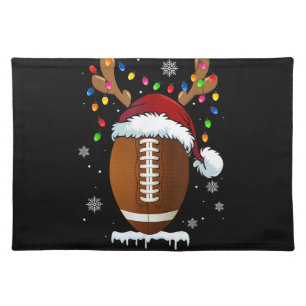 Christmas Football Ball Lights Funny Boys Men Spor Cloth Placemat