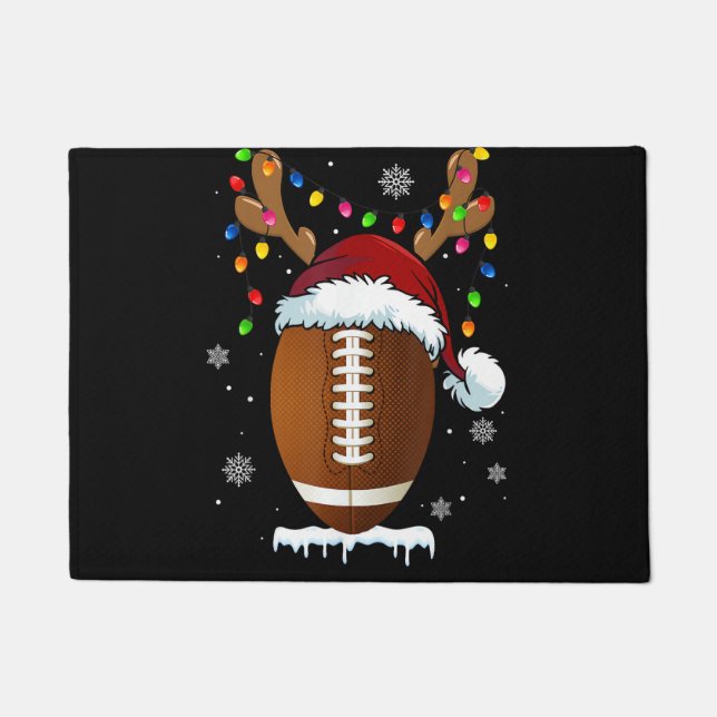 Christmas Football Ball Lights Funny Boys Men Spor Doormat (Front)