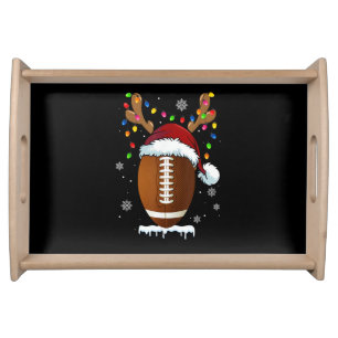 Christmas Football Ball Lights Funny Boys Men Spor Serving Tray