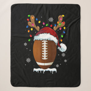 Christmas Football Ball Lights Funny Boys Men Spor Sherpa Blanket