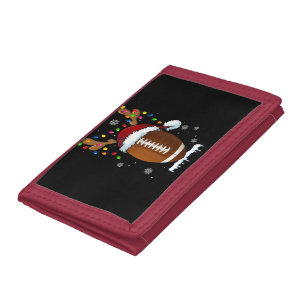 Christmas Football Ball Lights Funny Boys Men Spor Tri-fold Wallet