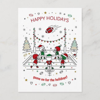 Christmas football Ball Santa Hat Greeting Cards