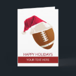 Christmas football Ball Santa Hat Greeting Cards<br><div class="desc">Christmas football Ball Santa Hat christmas cards</div>