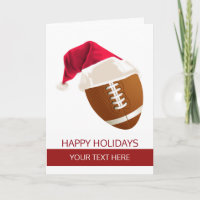 American Football Santa Hat Holiday Christmas Xmas Gift | Greeting Card