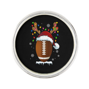 Christmas Football Ball Santa Lights Funny Boys Me Lapel Pin