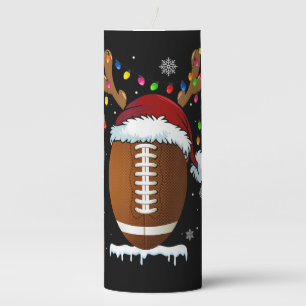 Christmas Football Ball Santa Lights Funny Boys Me Pillar Candle
