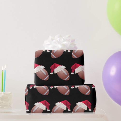 Christmas Football Funny Santa Holiday Wrapping Pa Wrapping Paper