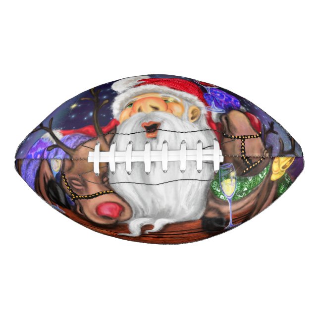 Christmas Football Gift Santa and Reindeers - Fun (Front)