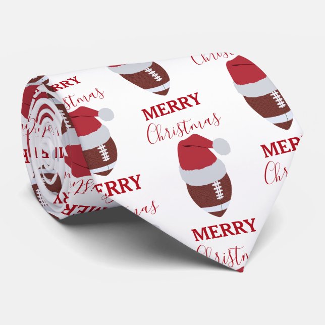 Christmas Football Gridiron Ball Festive Neck Tie (Rolled)