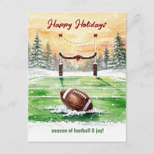 Christmas Football Holiday Greeting Cards (Front)