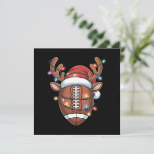 Christmas Football Lover Santa Hat Sports Xmas Holiday Card