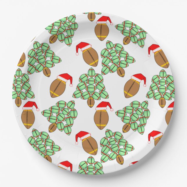 Christmas Football Paper Plates (Front)