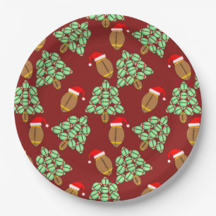  Christmas Football  Paper Plates