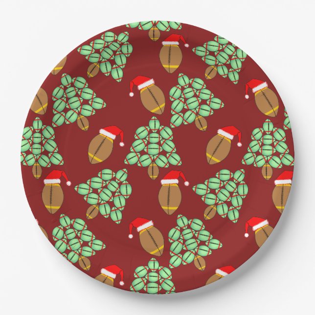  Christmas Football  Paper Plates (Front)