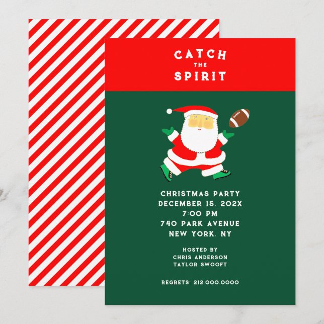 Christmas Football Party Invitation (Front/Back)