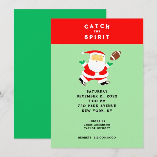Christmas Football Party Invitation (Front/Back)