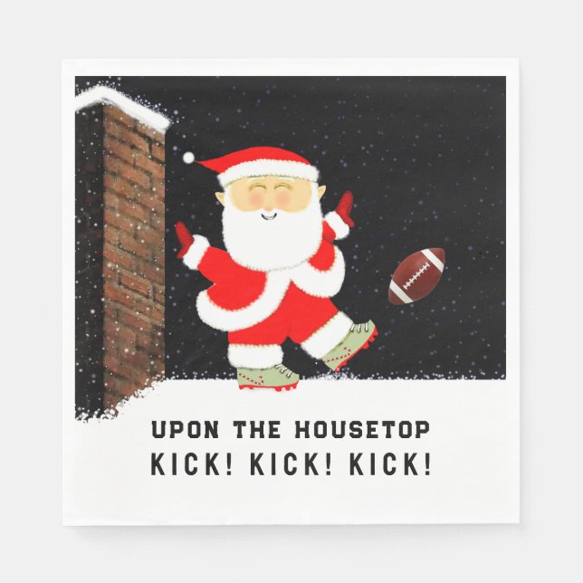 Christmas Football Party Napkins (Front)