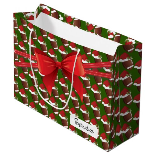 Christmas Football Pattern _ Large Large Gift Bag