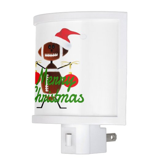 Christmas Football Player Cartoon Night Light (Left)