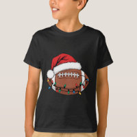 Christmas Football Player Xmas Lights Santa Sports